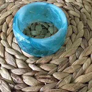 Turquoise Resin Decorative Bangle Bracelet - Unbranded